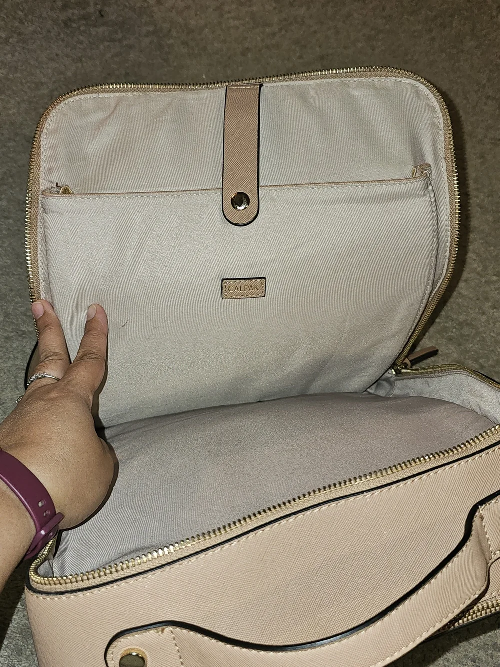 CALPAK Women's Blush Leather Backpack - Blush